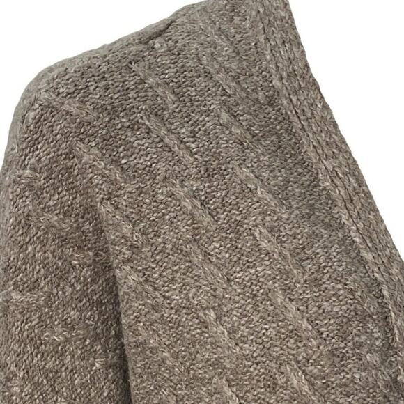 J Jill Cardigan Sweater Cardigan Duster Womens Medium Cotton Alpaca Blend Brown - Picture 3 of 11
